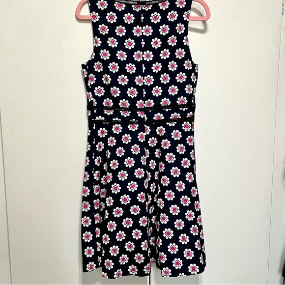 ModCloth Trollied Dolly Daisy Print Dress, Navy and Pink, Small - Picture 6 of 10